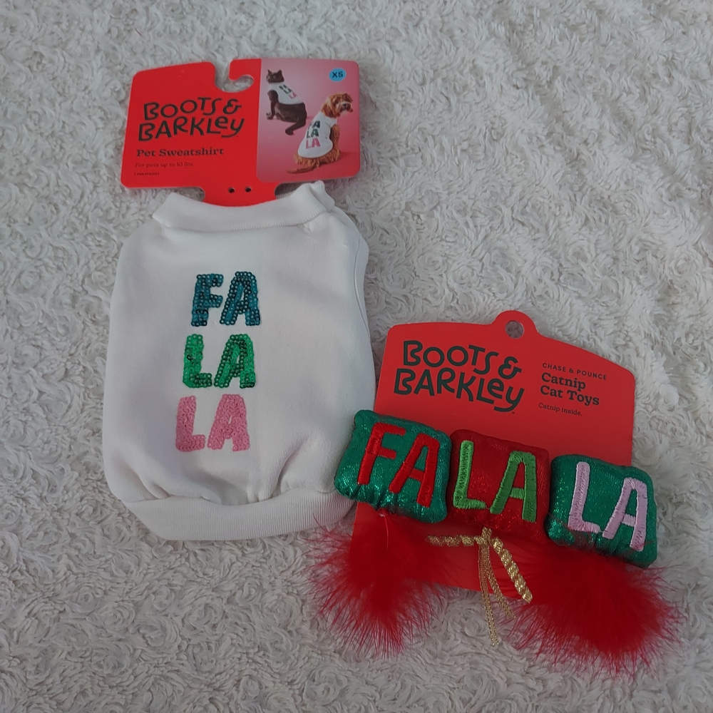 Boots & Barkley Cat Sweatshirt and Catnip Toys Feline Kitty Dress Up